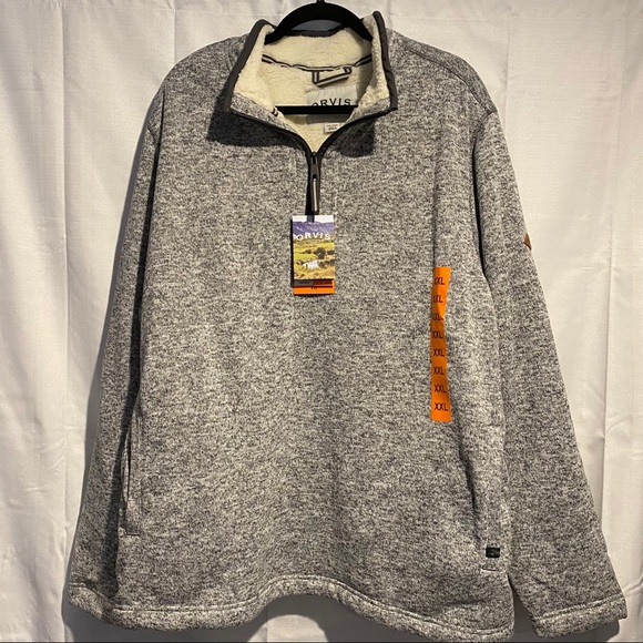 Orvis Mens Sherpa Lined Pullover Size 